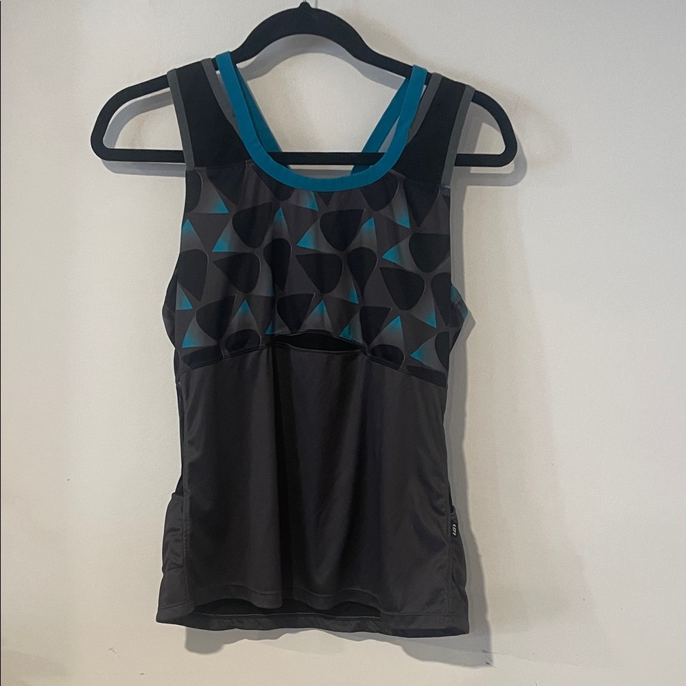 Garneau Shape Sens Tank Black and Teal Women's Top Sz L B116